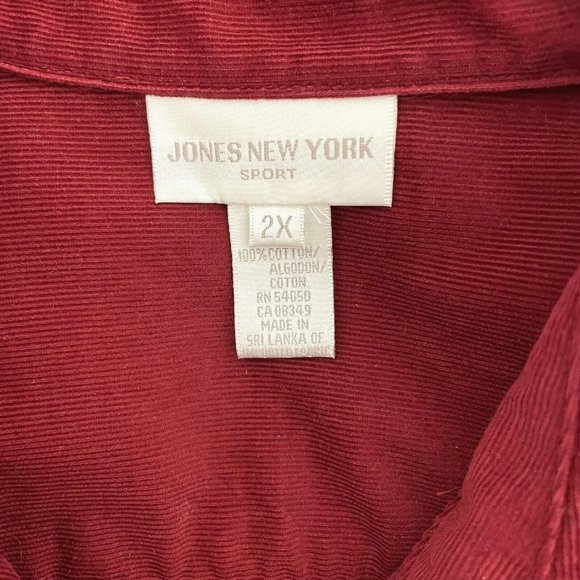 Jones New York Sport Shacket Corduroy Y2k Button Down Shirt, Size 2X - Picture 6 of 12